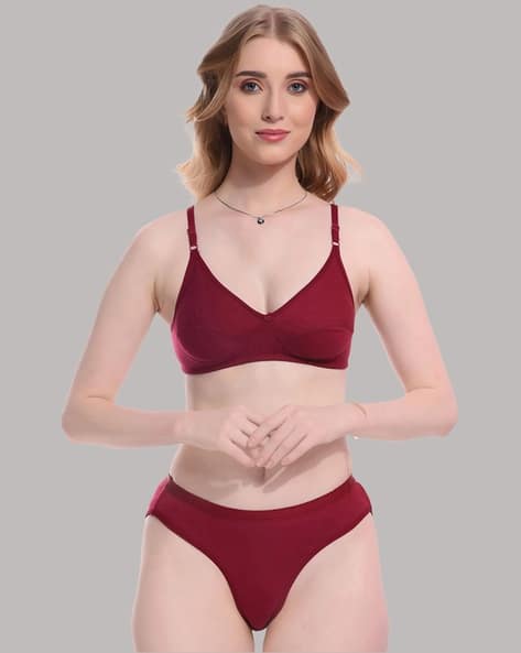 CUMSIN Cotton Bra & Pantie Set