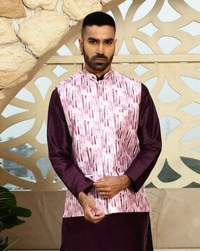 kraft india Men Tie & Dye Regular Fit Nehru Jacket-picture-26