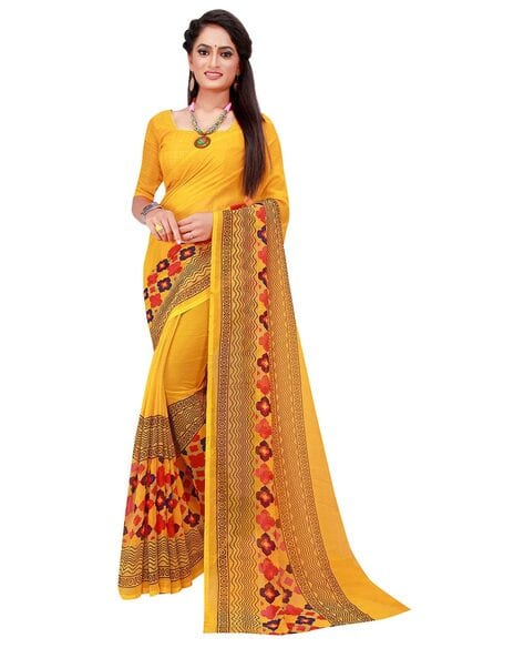 Nyrika Women Floral Print Silk Saree