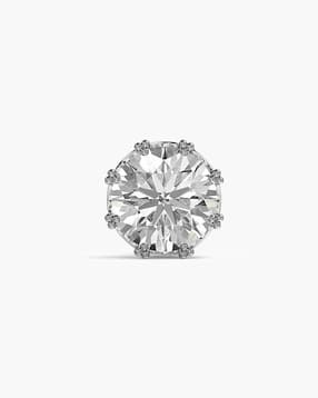 Men White Gold Diamond Stud Earrings-image-45