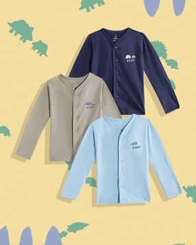 mothercare Boys Pack of 3 Essentials Front Open V-Neck Vests-picture-39