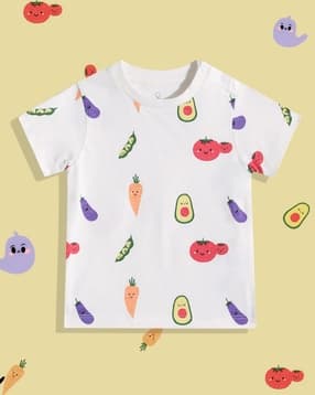 mothercare Boys Veggie Print Crew-Neck T-Shirt-picture-34