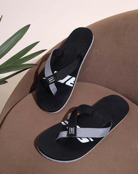 Women Logo Print Flip-Flops with T-Strap