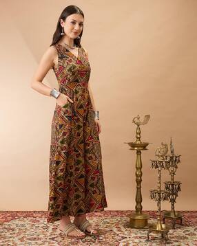  Women Wrap V-Neck Tribal Jumpsuit-image-20