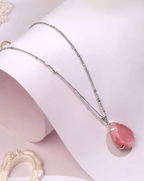 Cierra Women Silver-Plated Stone-Studded Long Necklace