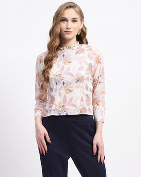 madame Women Floral Print Relaxed Fit Top-picture-11