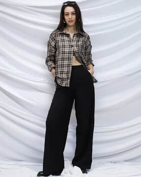  Women Relaxed Fit Spread Collar Shirt-image-44
