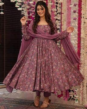Women Floral Print Anarkali Kurta Set-image-20