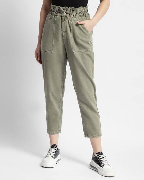 MADAME Women Tapered Fit Pants with Patch Pockets