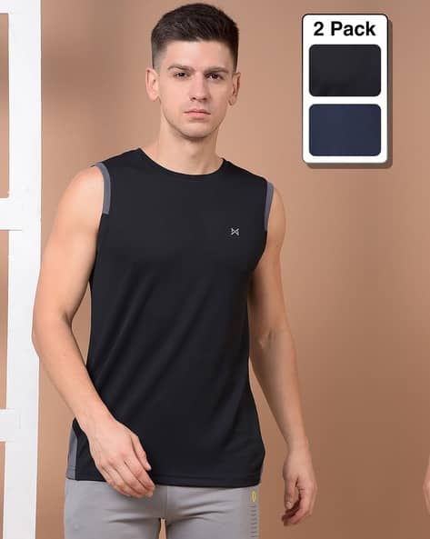 FORCE NXT Men Pack of 2 Regular Fit Crew-Neck T-Shirts
