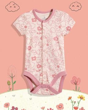 mothercare Pink front open bodysuit, pink, 50-picture-52