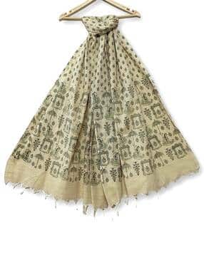 molcha by babita singh Women Hand Crafted Cotton Madhubani Printed Dupatta-picture-36