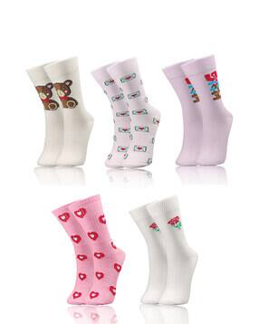 trazo Women Pack of 5 Mid-Calf Length Socks-picture-19