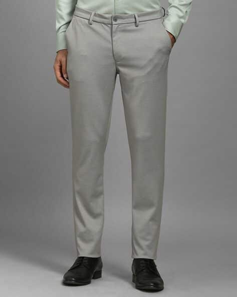 LOUIS PHILIPPE Men Mid-Rise Slim Fit Flat-Front Trousers