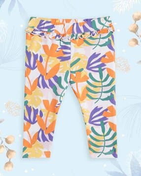 mothercare Girls Floral Print Leggings with Elasticated Waist-picture-48