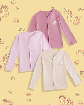 mothercare Girls Pack of 3 Essentials Front-Open Vests-picture-52