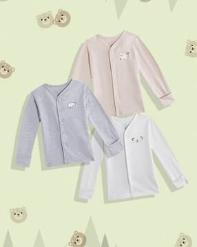mothercare Pack of 3 Front Open Vests-picture-44