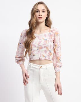 madame Women Floral Print Relaxed Fit Top-picture-13