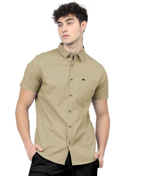 Buy Khaki Shirts for Men by BRUCEWANE Online