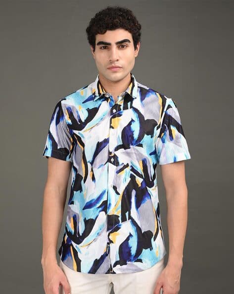 BHINDAS Men Printed Slim Fit Shirt
