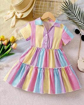 styleconnect Girls Striped Tiered Dress-picture-32