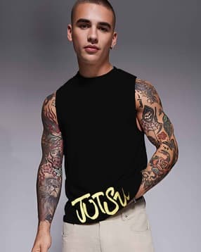 rigo Men Typographic Print Sleeveless Vest-picture-34