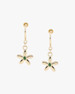 yousta Women Gold-Plated Floral Drop Earrings-picture-42