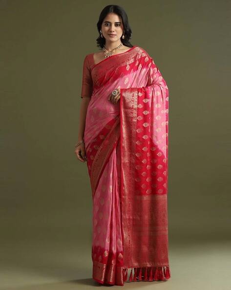 Saree mall Floral Design Tassels Traditional Saree