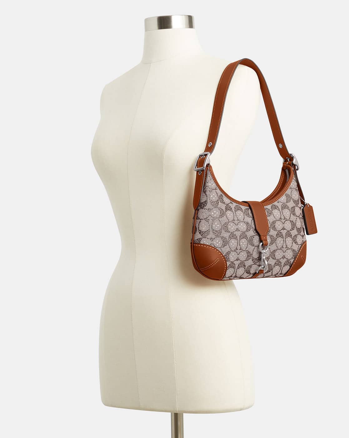 Buy Coach Crystal Signature Jacquard Hamptons Hobo Bag | Brown