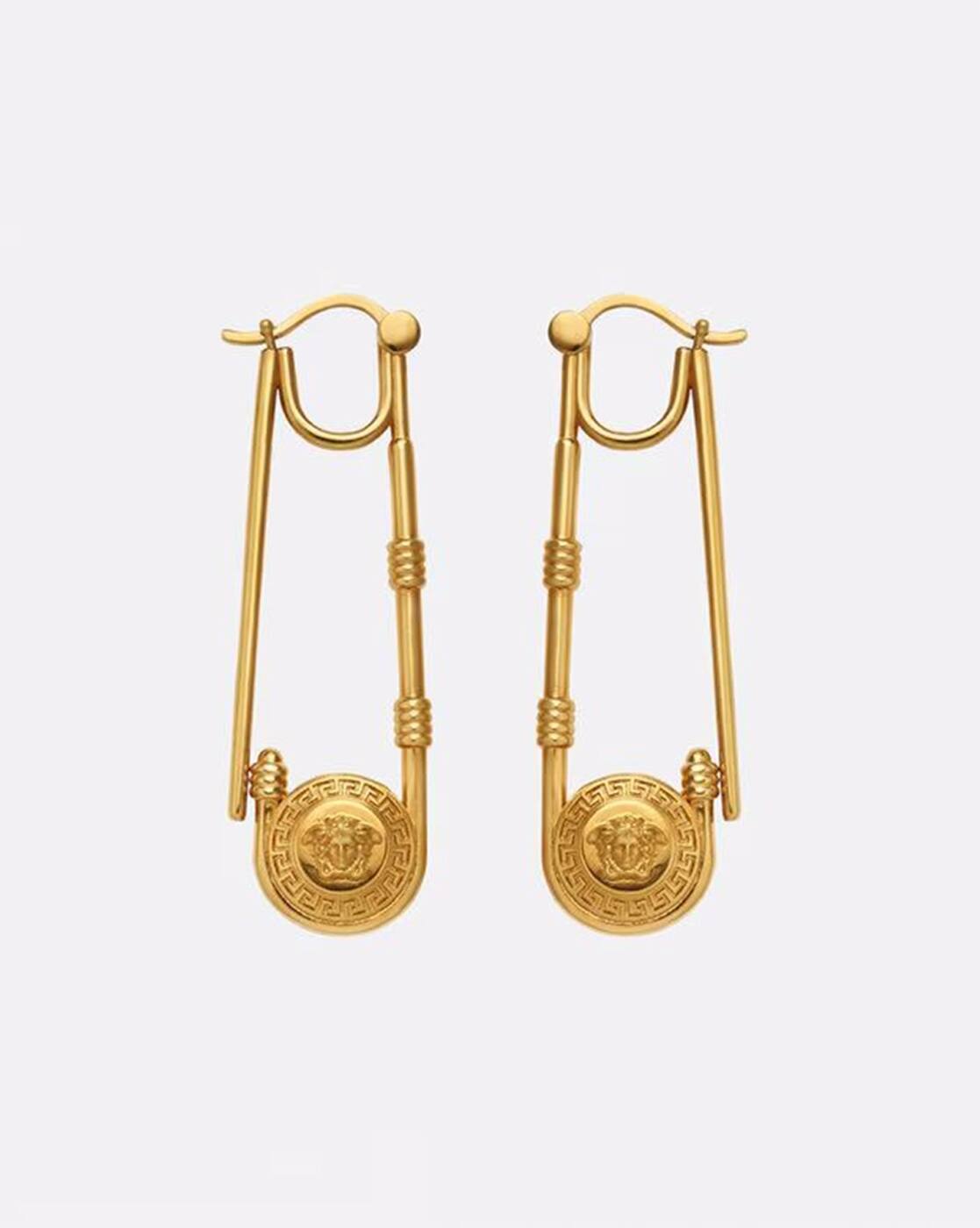 Safety Pin Drop Earrings