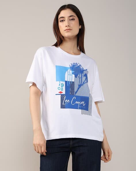 Lee Cooper Women Floral Print Regular Fit Crew-Neck T-Shirt