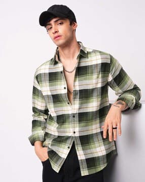 Men Checks Slim Fit Shirt-image-2