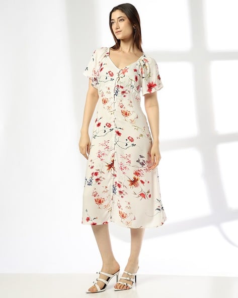 FIG Women Floral Print Fit & Flare Dress