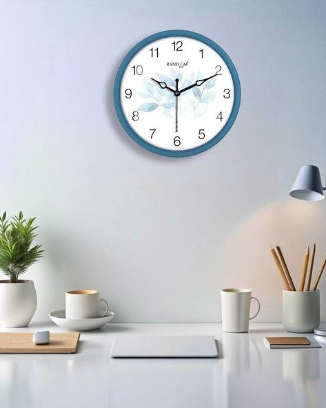 RANDOM Leaf Print Round Analogue Wall Clock