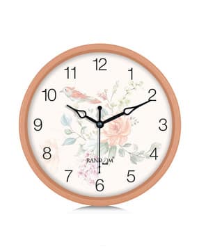 Floral Print Round Analogue Wall Clock-image-17