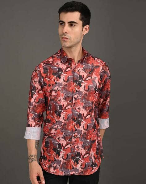 BHINDAS Men Floral Slim Fit Shirt