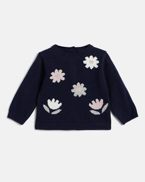 chicco Girls Round Neck Self-Design Pullover-picture-46