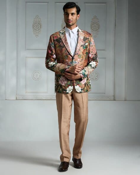 Men Floral Print Regular Fit Blazer