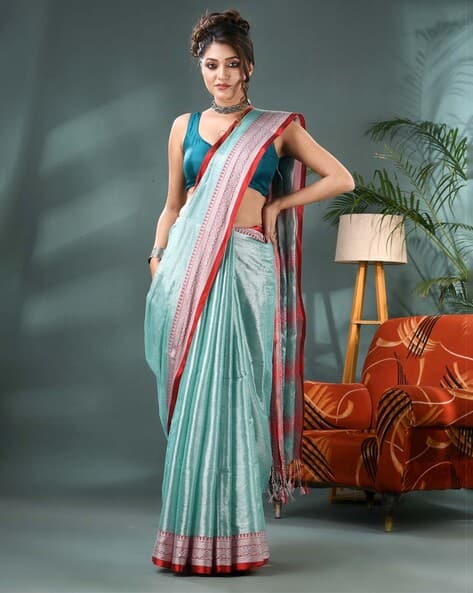 Indie Picks Woven Cotton Silk Kanjivaram Saree