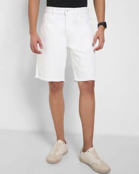 sf jeans by pantaloons Men Regular Fit Flat Front Denim Shorts-picture-14