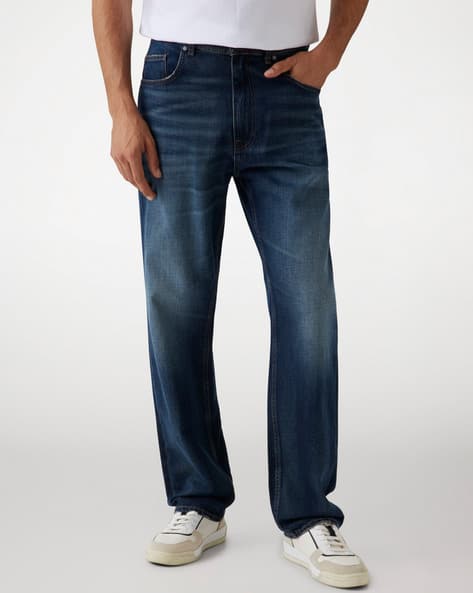 GUESS Mid Rise Straight Jeans