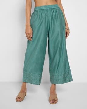 rangmanch by pantaloons Women Embroidered Regular Fit Pants-picture-13