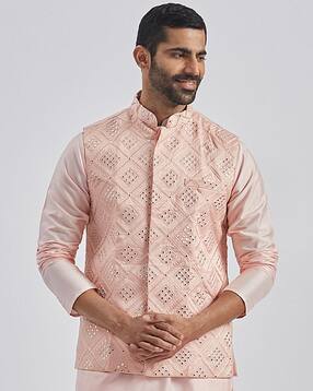 vastramay Men Embroidered Nehru jacket with Mandarin-Collar-picture-21