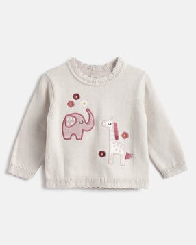 chicco  Girls Round Neck Embroidery Pullover-picture-8
