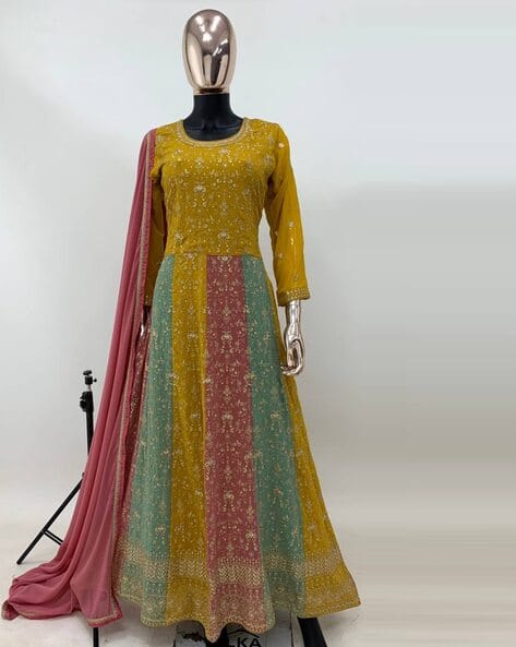 Buy Yellow Dresses Gowns for Women by MISS ETHNIK Online