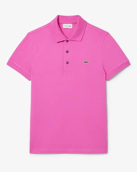 Men Slim Fit Polo T-Shirt with Spread Collar