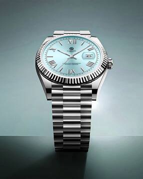 carlton london Men Charles CLRLM-003 Analogue Blue Silver Toned Stainless Steel Watch-picture-50