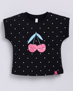 giniekids Girls Polka-Dot Print Regular Fit Top-picture-30