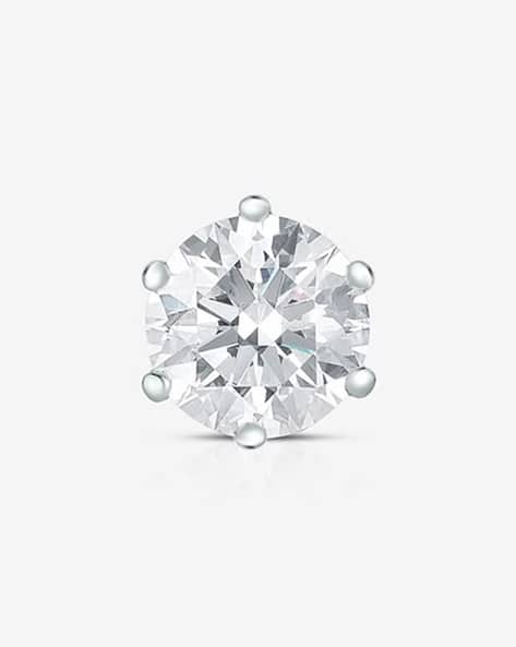 Carlton London Men Silver-Plated Cubic Zirconia-Studded Stud Earring