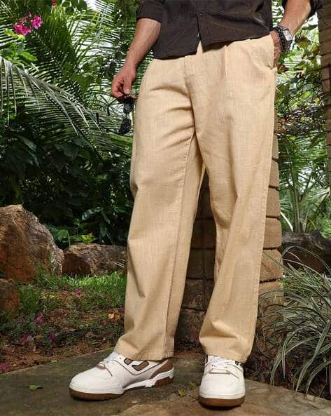 Buy Beige Trousers Pants for Men by Campus Sutra Online